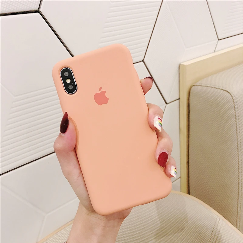 Жидкий силиконовый чехол для телефона iPhone 6S 7 8Plus X XR XS Max мягкая Бегония