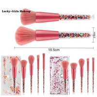lucky girls 5pcs lollipop candy unicorn crystal makeup brushes set colorful lovely foundation blending brush makeup tool