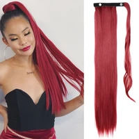 merisihair synthetic hair fiber heat resistant 34inch straight hair with ponytail fake hair chip in hair extensions pony tail