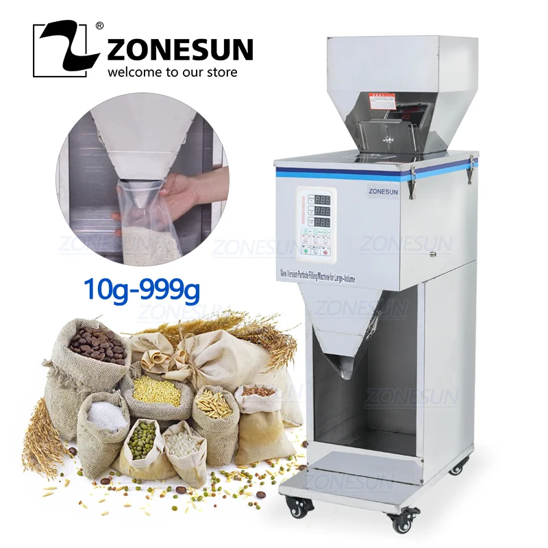 ZONESUN пищевой стеллаж машина для расфасовки сыпучих веществ порошок зерна риса