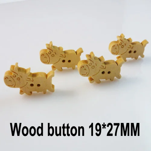 60pcs Cow Button 2 Holes Pattern Cartoons Wood Sewing Giraffe Buttons Scrapbook Toy Charms WCB-888X |