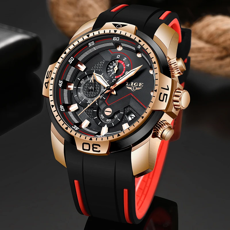 Relogio Masculino модные часы мужские 2019 LIGE Топ люксовый бренд деловые силиконовые