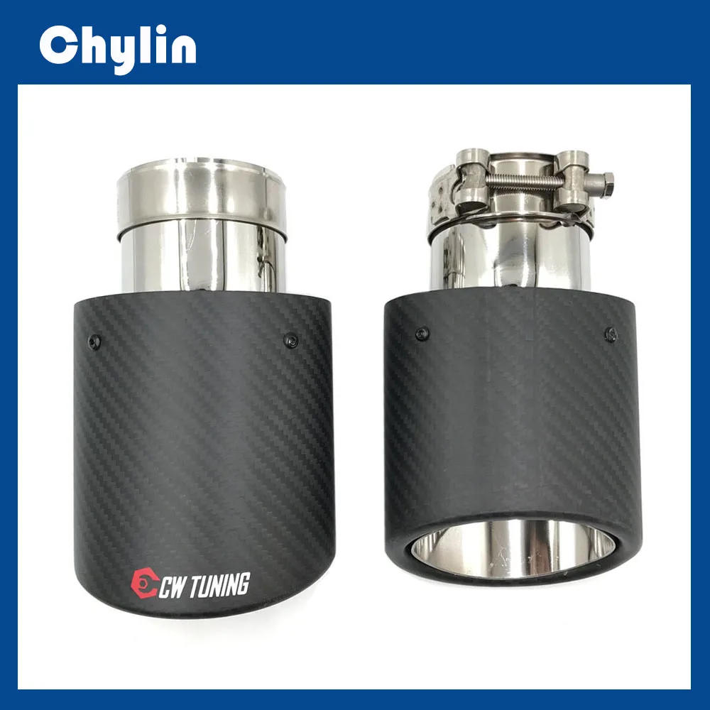 1 шт. Овальный Наклонный матовый наконечник выхлопной трубы из углеродного