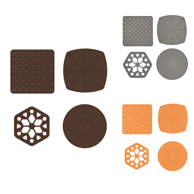

4pcs Silicone Dish Drying Mat Heat Insulation Dishes Sink Table Pot Holder Protector Cups Draining Mat Kitchen Accessories
