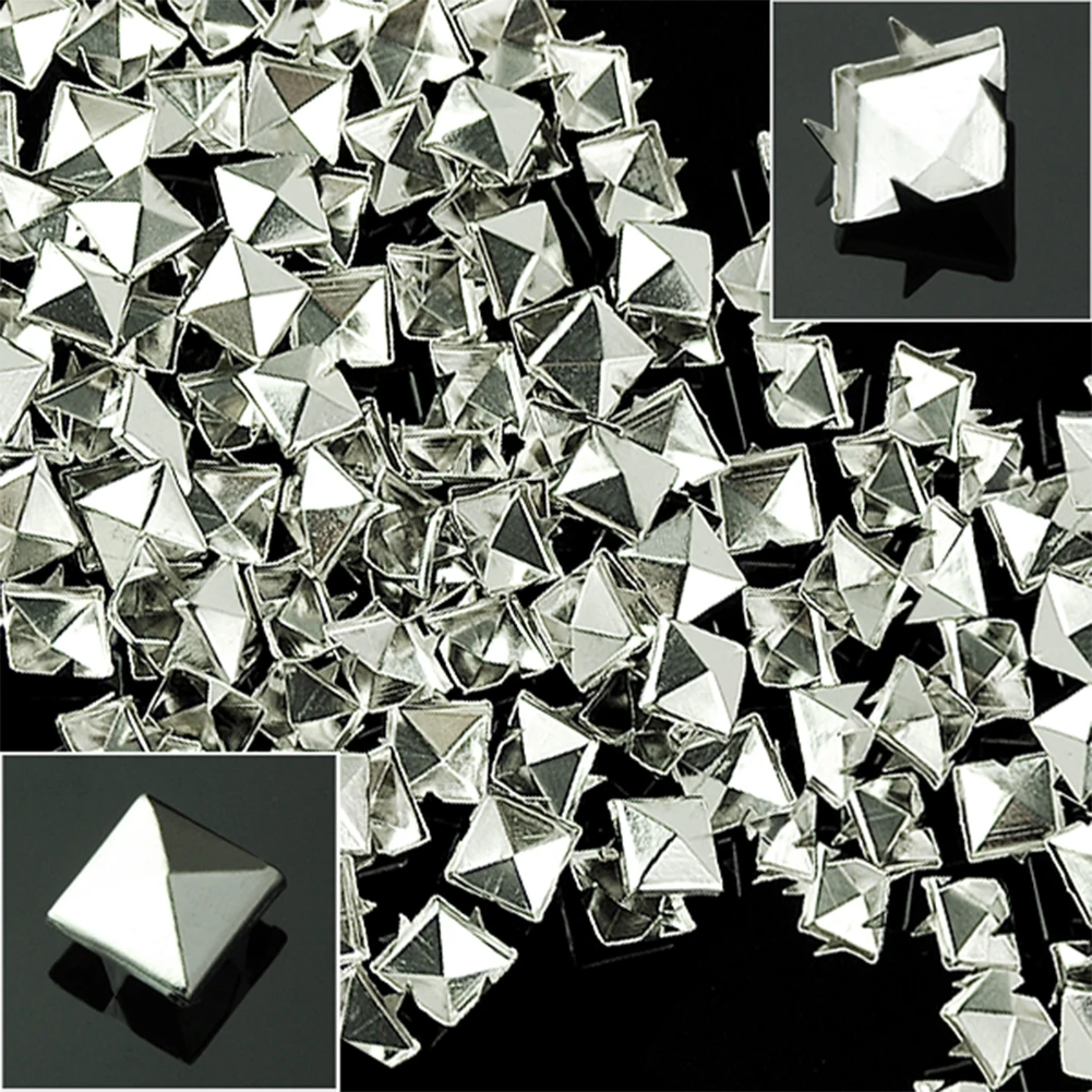 500pcs 4 Claw Pyramid Rivet Square Rivets Studs Spike Nailheads Leathercraft DIY For Clothes Bags Shoes Belt Apparel Accessories | Дом и сад