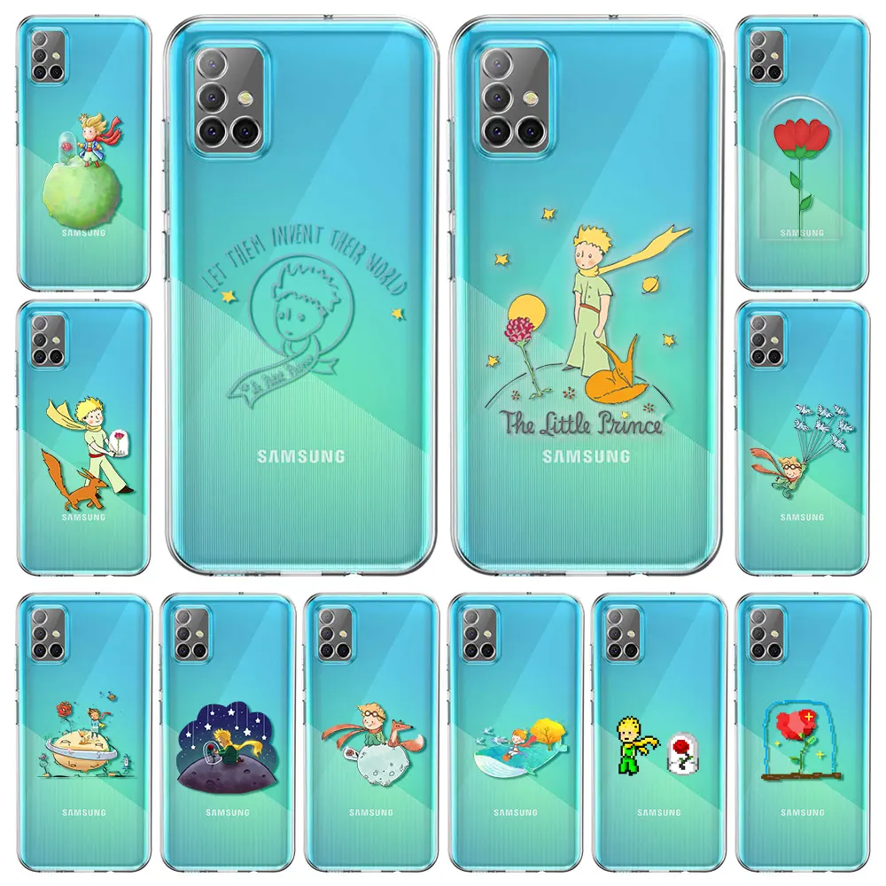 

Case For Samsung Galaxy A51 A21s A52 A71 A12 A31 A41 A32 A02s A22 Transparent Soft Phone Cover Cartoon Little Prince