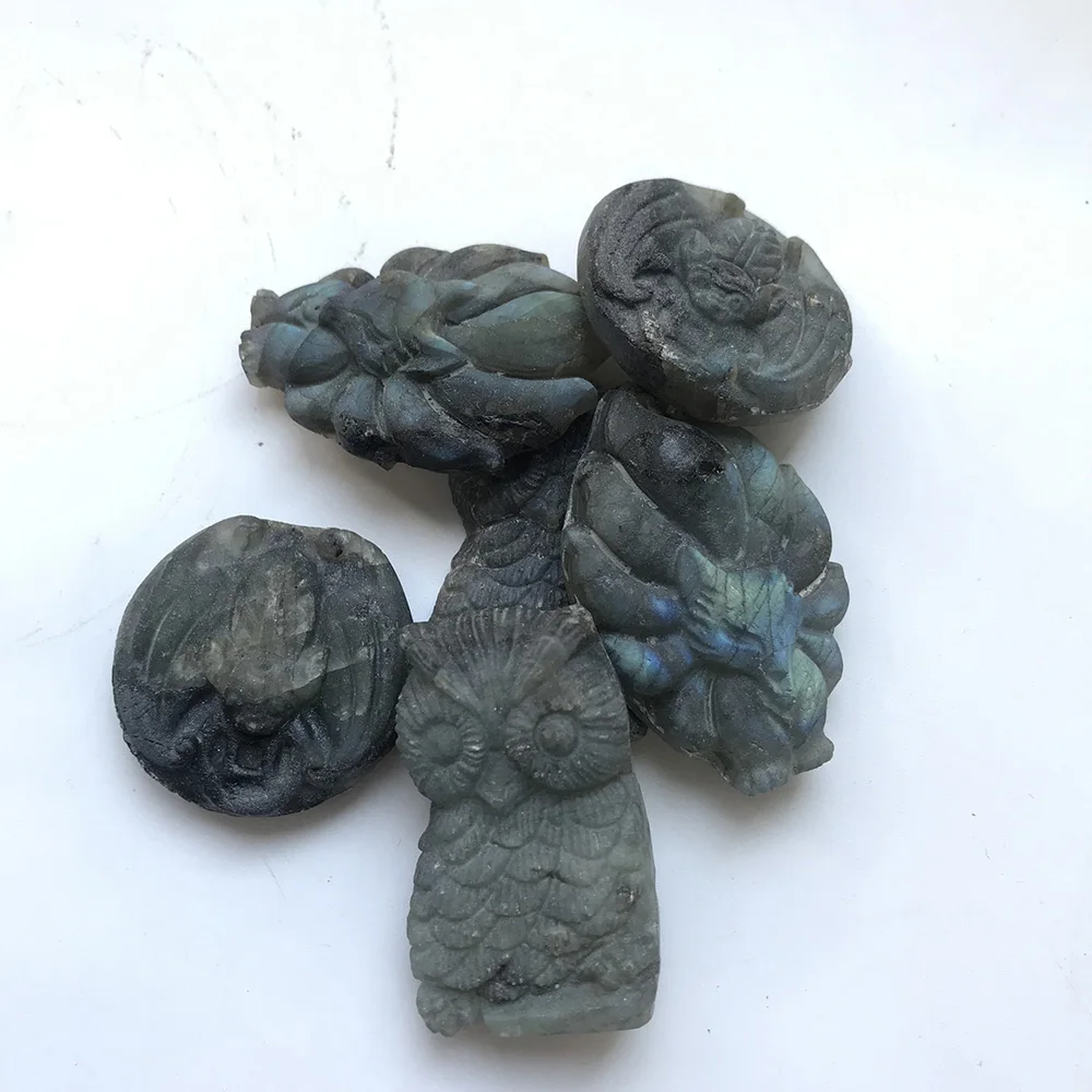 Высококачественный натуральный камень лабрадорит с 9 хвостым лисьим покрытием