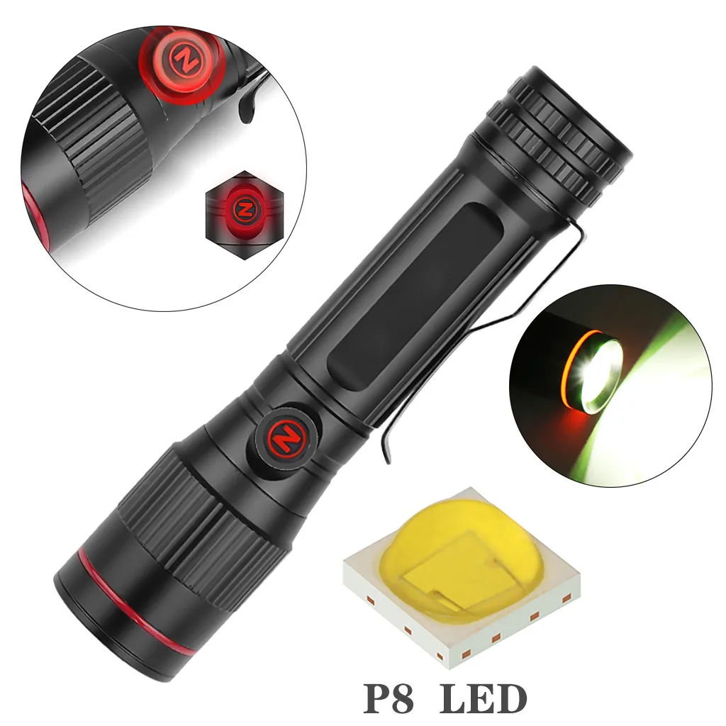 Защитное покрытие алюминием сплава P8 светодиодный свет USB Перезаряжаемый