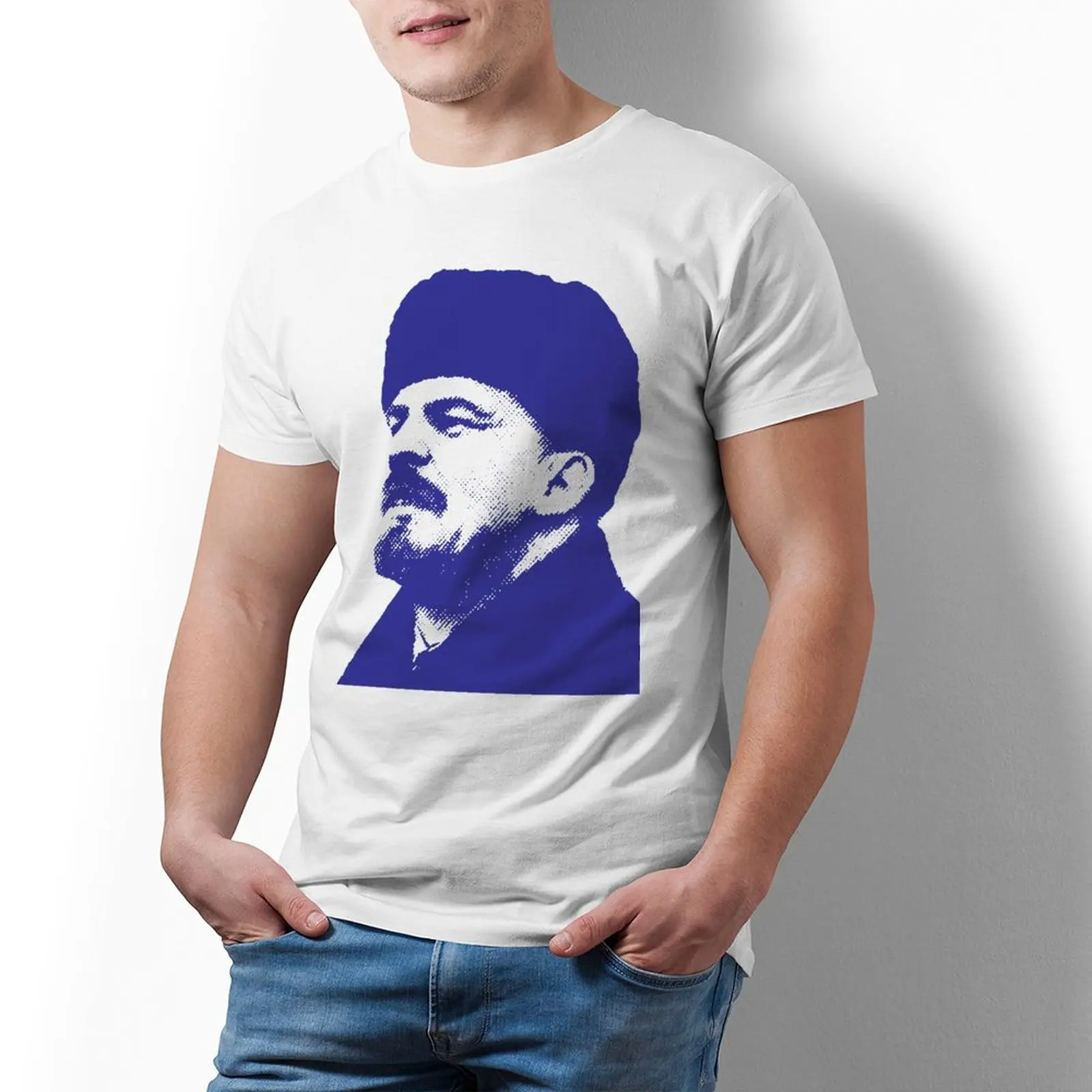 

Футболка Владимир Ленин потрясающая Классическая футболка из 100 хлопка футболка с коротким рукавом с принтом Мужская 4xl