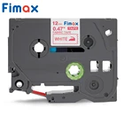 Наклейка Fimax TzeFA3 для принтера Brother, 12 мм, черная, на белой ленте, AZe-FA3, AZe-FA231, AZe-FA3 P-touch