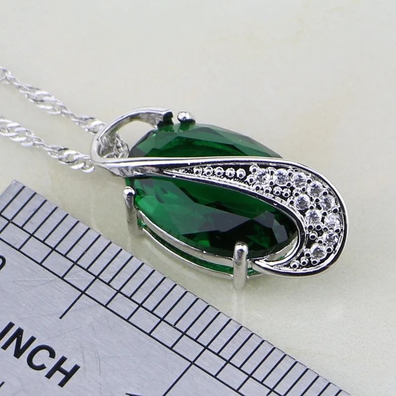 Женский комплект украшений в форме яйца серьги/кулон/ожерелье/кольцо зеленый