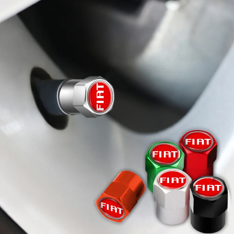 

4pcs Car Wheel Tire Car Valve Auto Valve caps Car accessories For Fiat 500 Punto 124 125 Bravo Stilo Panda Abarth Tipo Viaggio