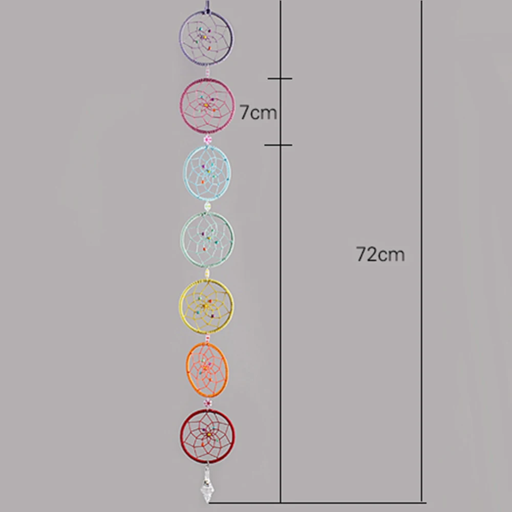 

Creative 7 Rings Colorful Dream Catcher Ethnic Style Handmade Wall Hanging Decor Dreamcatcher For Home Bedroom Car Ornaments