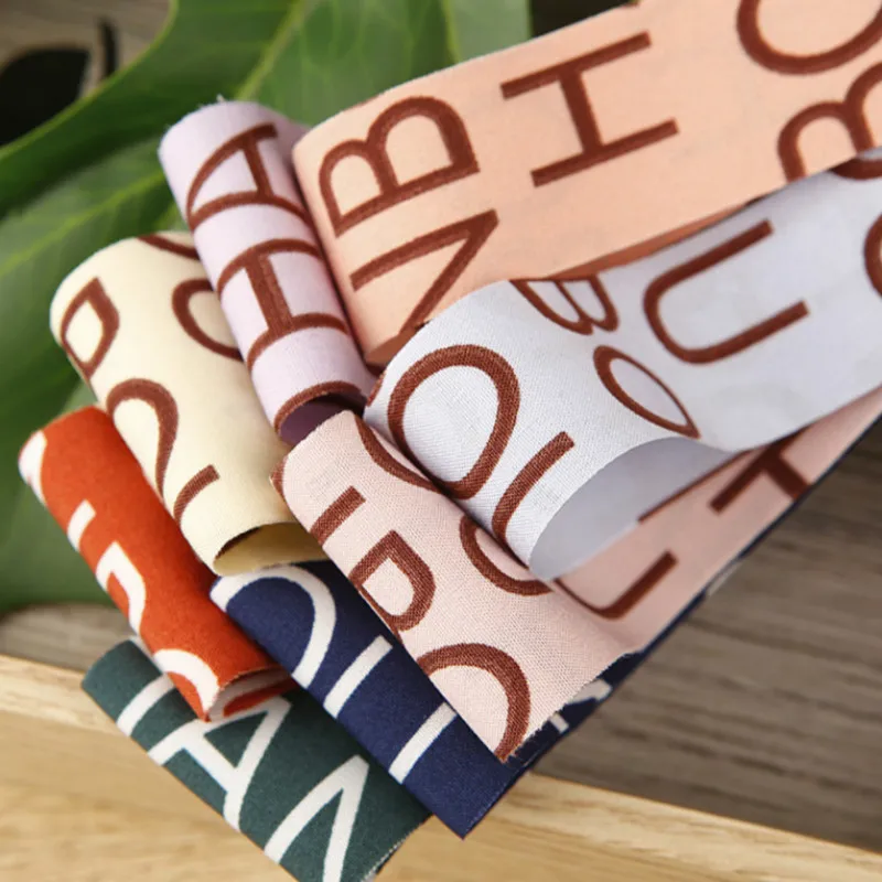 

Cotton Ribbon With Letter Print 1.5" 1" 10 25 40mm DIY Bowknot Handmade Bias Tape Garment Tie Layering Hair Accessories Material