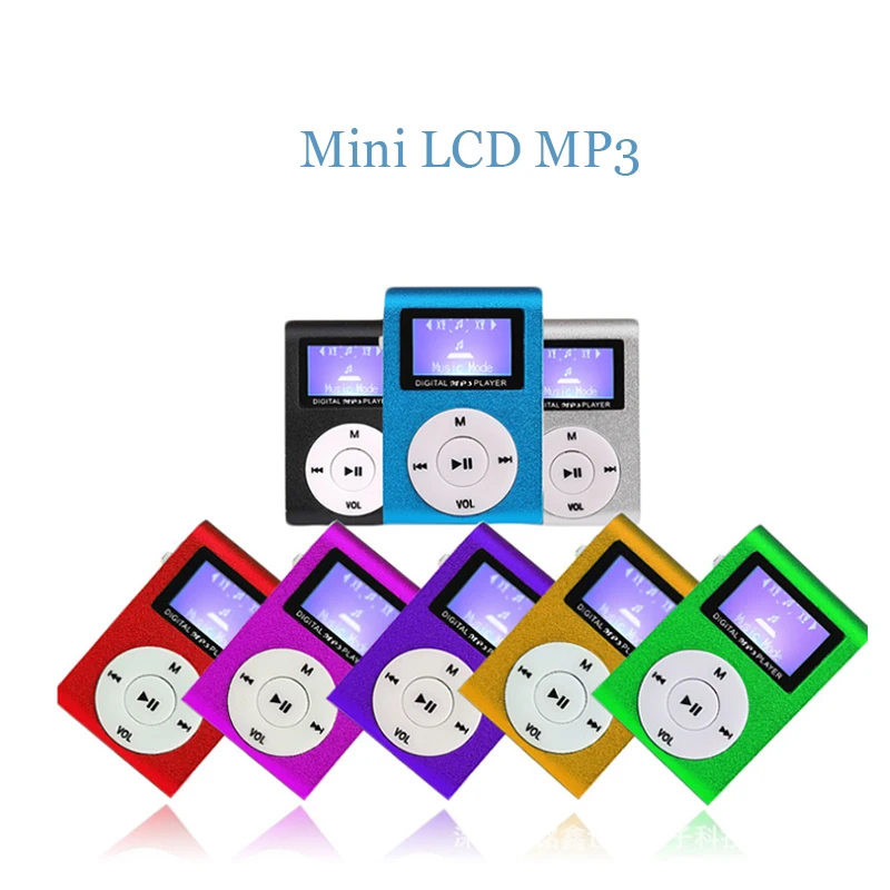 

Stereo Jack Outdoor Music Player 5 Colors Micro SD TF Mini Usb Clip Mp3 Player LCD Screen Supports 32GB Micro SD TF Card