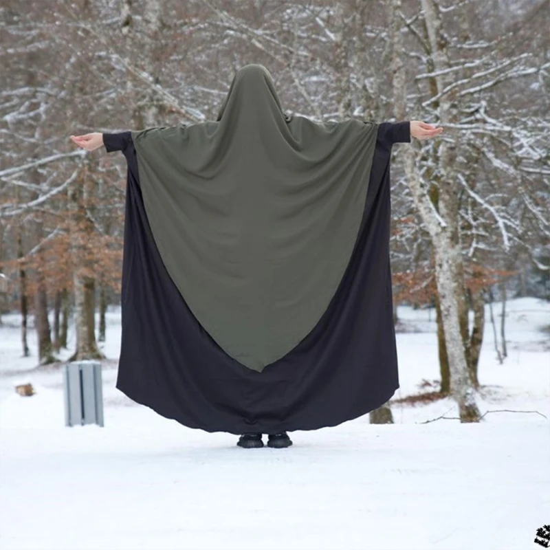 

Ramadan Eid Women Prayer Garment Muslim Abaya Dress Loose Long Batwing Sleeves Dubai Saudi Turkey Islam Clothing