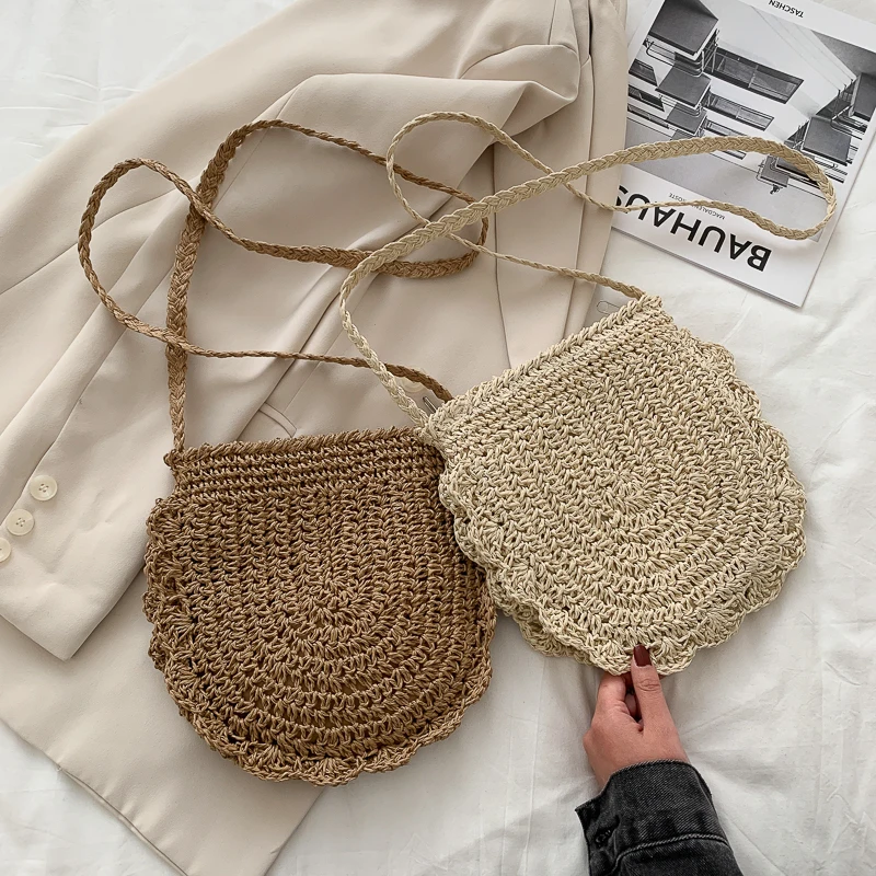 Летние мини-сумки для женщин Пляжная соломенная сумка из ротанга |