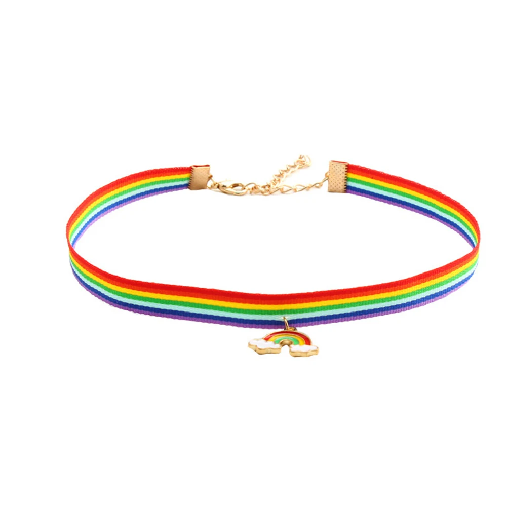 1 предмет Новинка Мода полиэстер Радужное колье ожерелье для женщин ювелирные