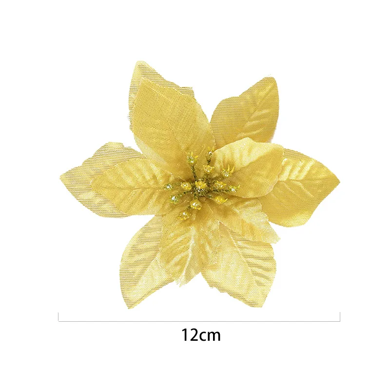 5 шт. блестящие Искусственные цветы Poinsettia искусственные украшение для дома