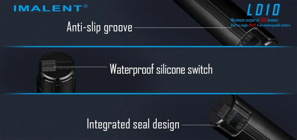 IMALENT фонарик LD10 большого размера с магнитной usb-зарядкой, oled-дисплеем, XPL, HI max, 1200 люмен, фонарь с лучом 247 м
