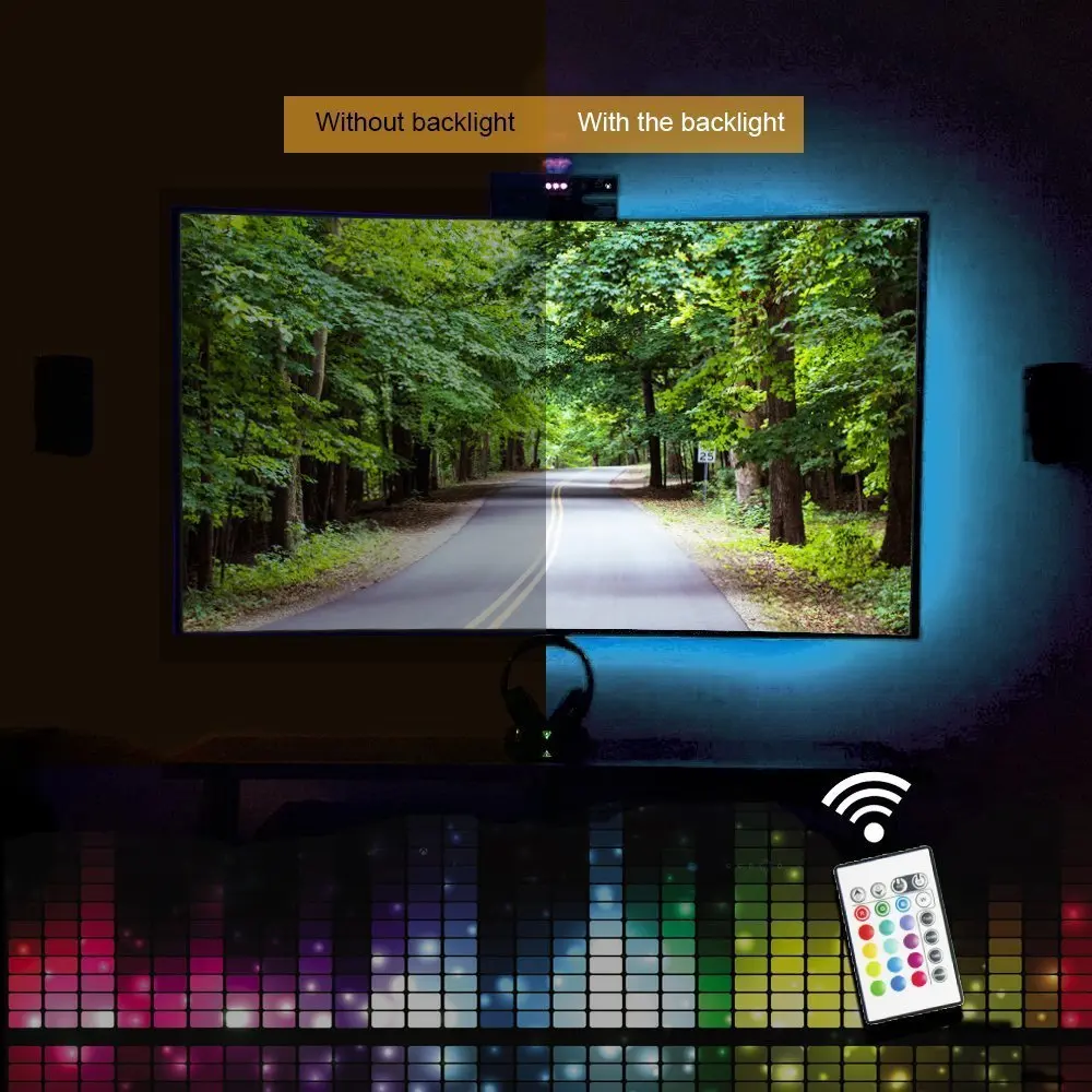 USB Светодиодная лента лампа 2835SMD DC5V гибкий светодиодный светильник 1 м 2 3 4 5 М HD ТВ