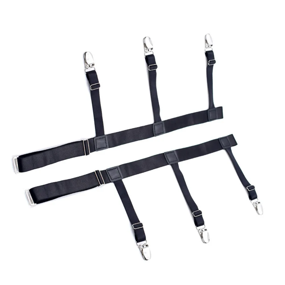 Подтяжки для рубашки мужчин регулируемые эластичные подвязки с зажимом