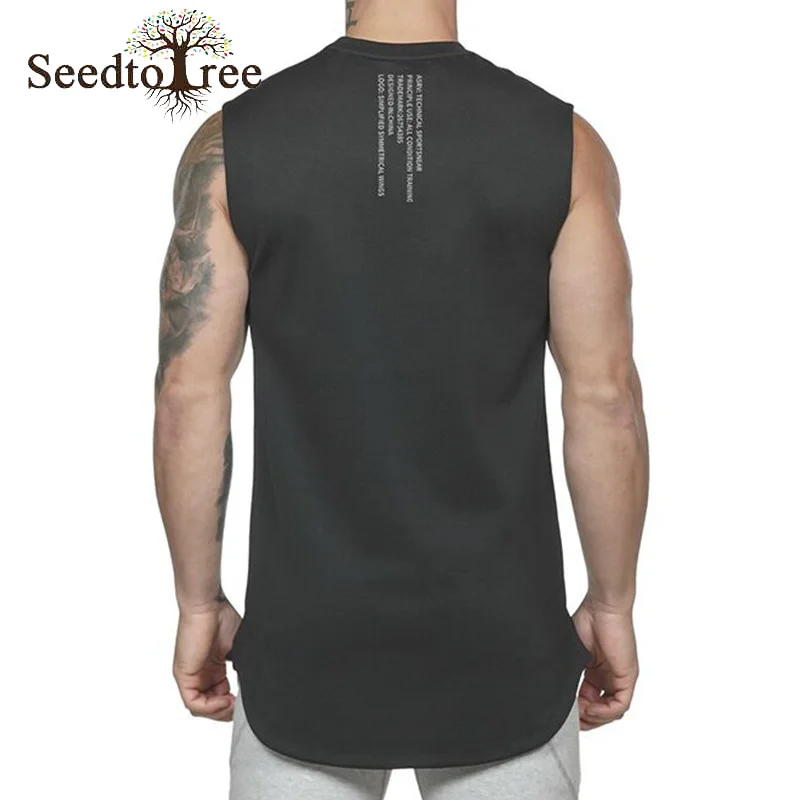 

Summer Men's Sports Vest Round Neck Tank Tops Letter Printing Sleeveless T-shirt Training Fitness Clothing