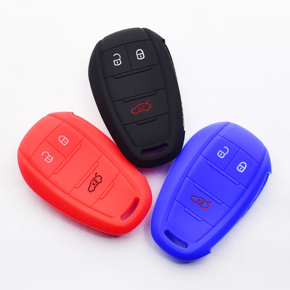 

Silicone Car Key Cover For Alfa Romeo Giulia Stelvio 2017 2018 2019 3 Buttons Soft Smart Remote Control Fobs Shell Protect Case