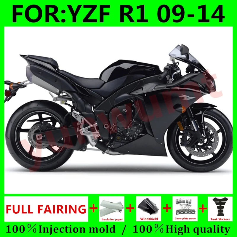 

New Motorcycle Whole ABS Fairings Kit for YAMAHA YZF-R1 2012 2013 2014 YZF R1 09 10 11 12 13 14 Bodywork fairing set matte black