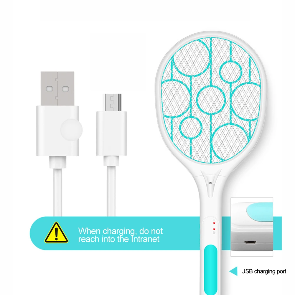 Перезаряжаемая через USB Электрическая мухобойка для насекомых Устранитель со
