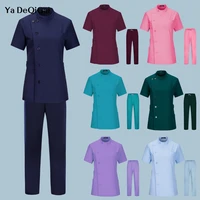 beauty salon overalls short sleeve medical uniforms doctors nurses clinical operating clothes pet scrubs female nursing suits