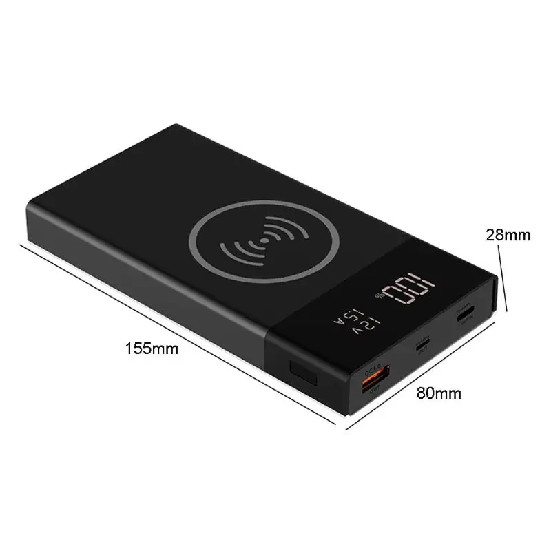 6x18650 аккумулятор DIY Qi Беспроводное зарядное устройство QC3.0 usb type C PD Внешний