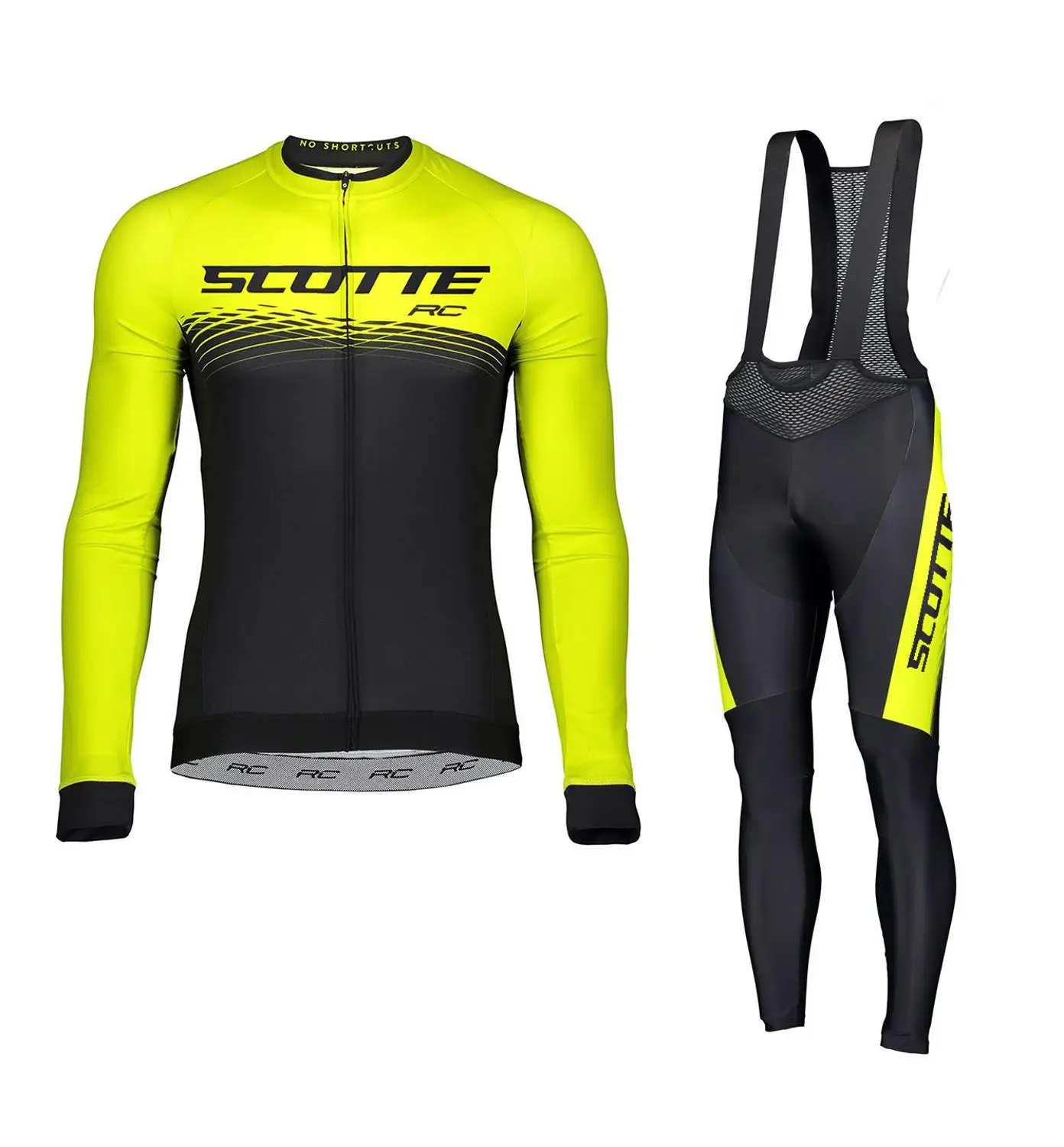 

2019 New Green Scotte Long Cycling Jerseys Clothes Autumn Men Long Sleeve Suit Breathable Outdoor Riding Bike MTB Clothing Set