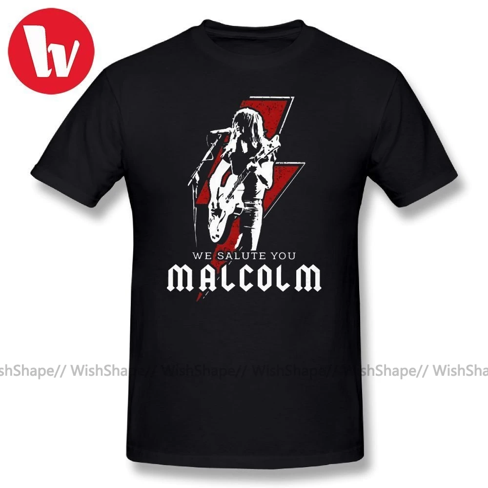Ac Dc Футболка с принтом ACDC Malcolm Young Австралийский гитарист футболка Летняя хлопок футболки мужские повседневные футболки
