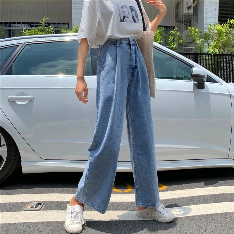 Hyuna, стиль знаменитостей, ковбойские свободные штаны, женские, корейский стиль, свободные, универсальные, прямые, длина до пола, брюки для студентов, повседневные