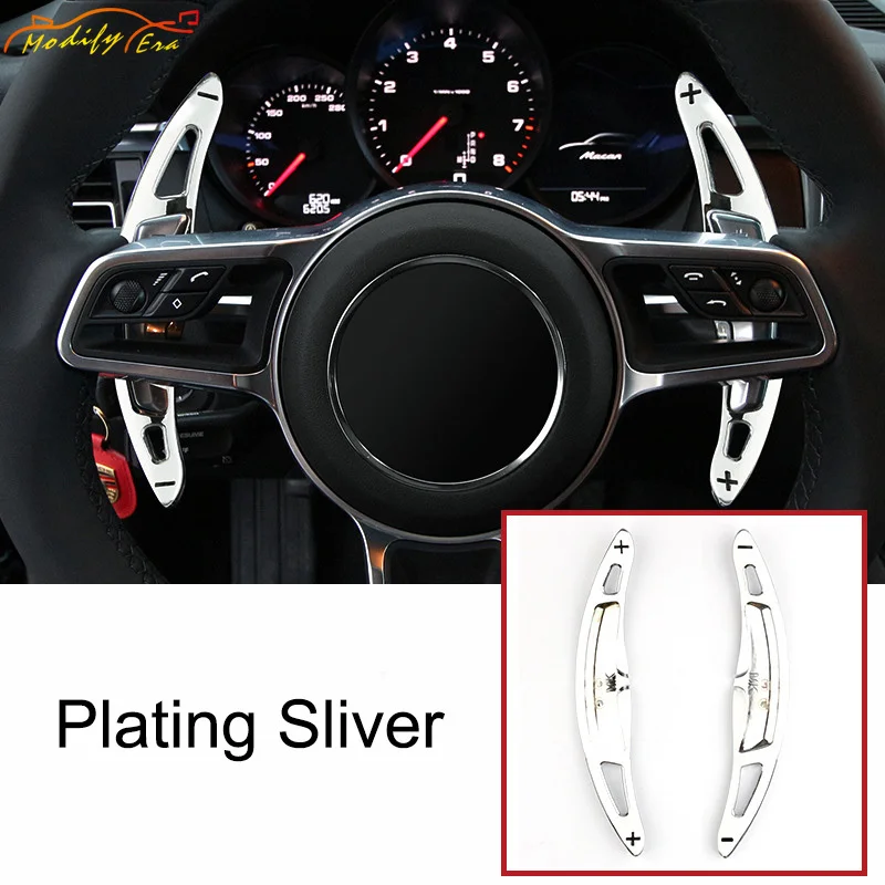 Алюминиевые накладки на рулевое колесо с переключателями передач для автомобилей Porsche Panamera Cayenne Macan, модификация интерьера.