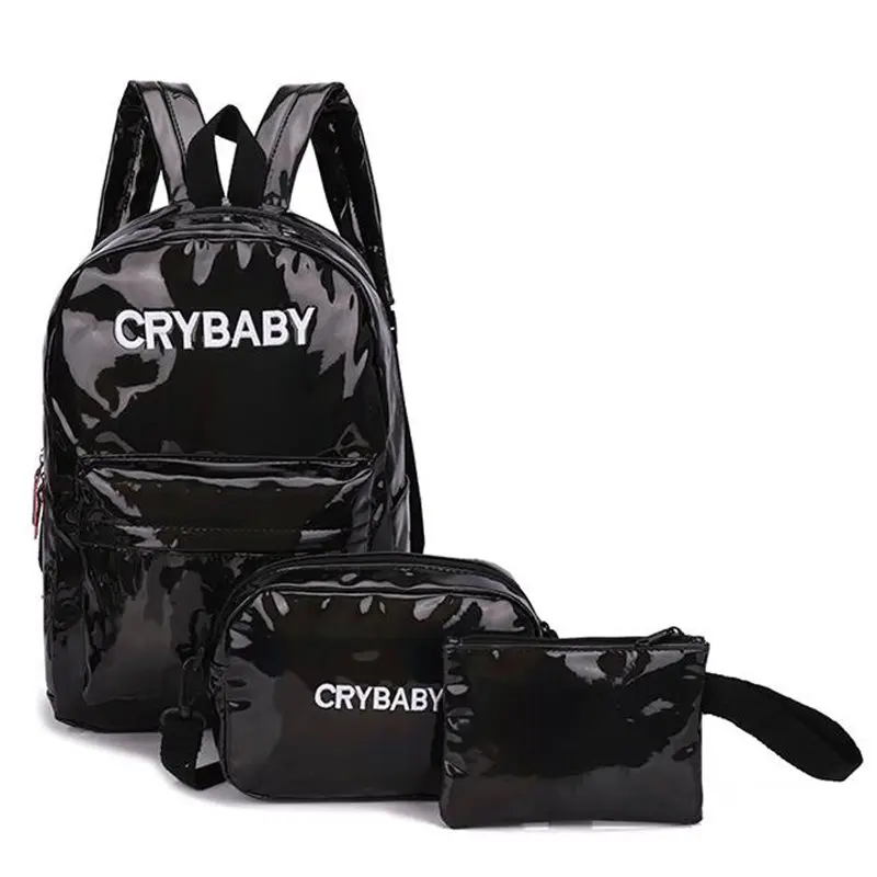 2020 Голографический лазерный рюкзак с вышивкой Crybaby набор голографических