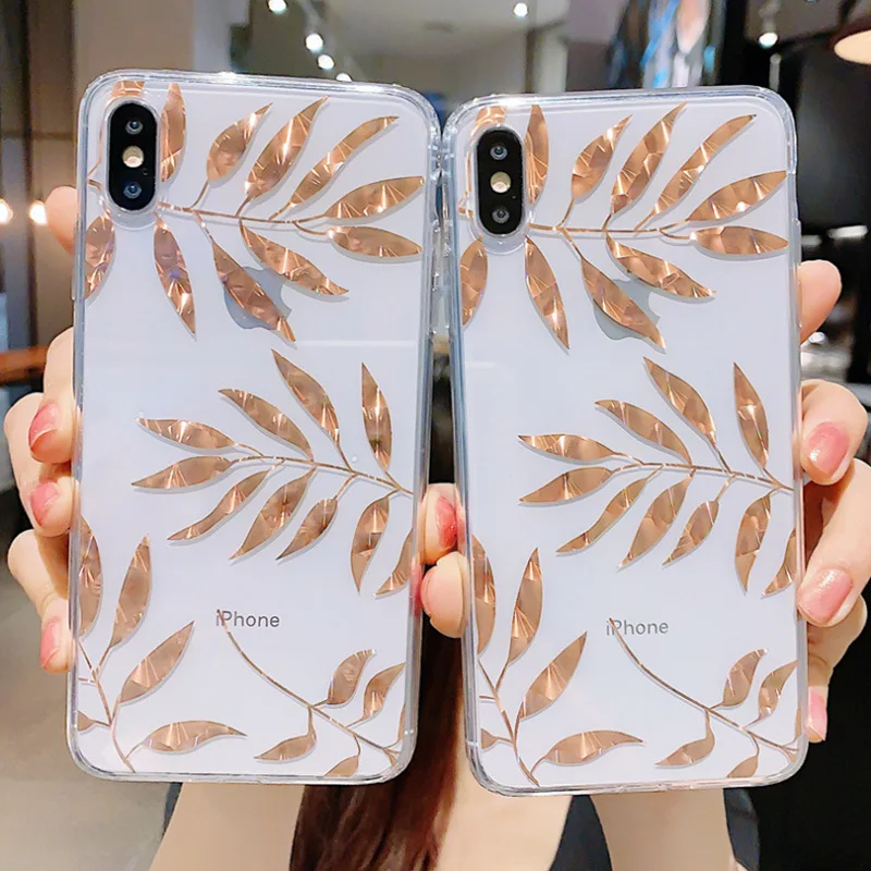 Чехлы для телефонов iPhone SE 2020 X XR XS Max 6 6S 7 8 Plus покрытие из розового золота