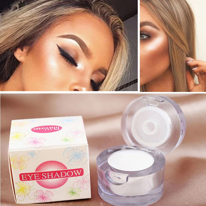 

New Brand 2 in 1 Eye Make Up Face Brighten Highlighter Shining Shimmer Powder Pigment White Color Single Eyeshadow Palette