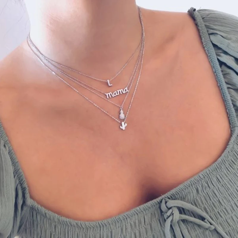 

Aide 925 Sterling Silver Necklaces Initial Letter Pendant Necklace For Women Girl A-Z Alphabet Collares Mujer Engagement Gifts