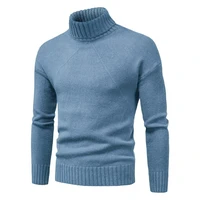 men knitted sweater winter solid color turtleneck tops new fashion warm comfortable casual long sleeved sweaters wool base shirt