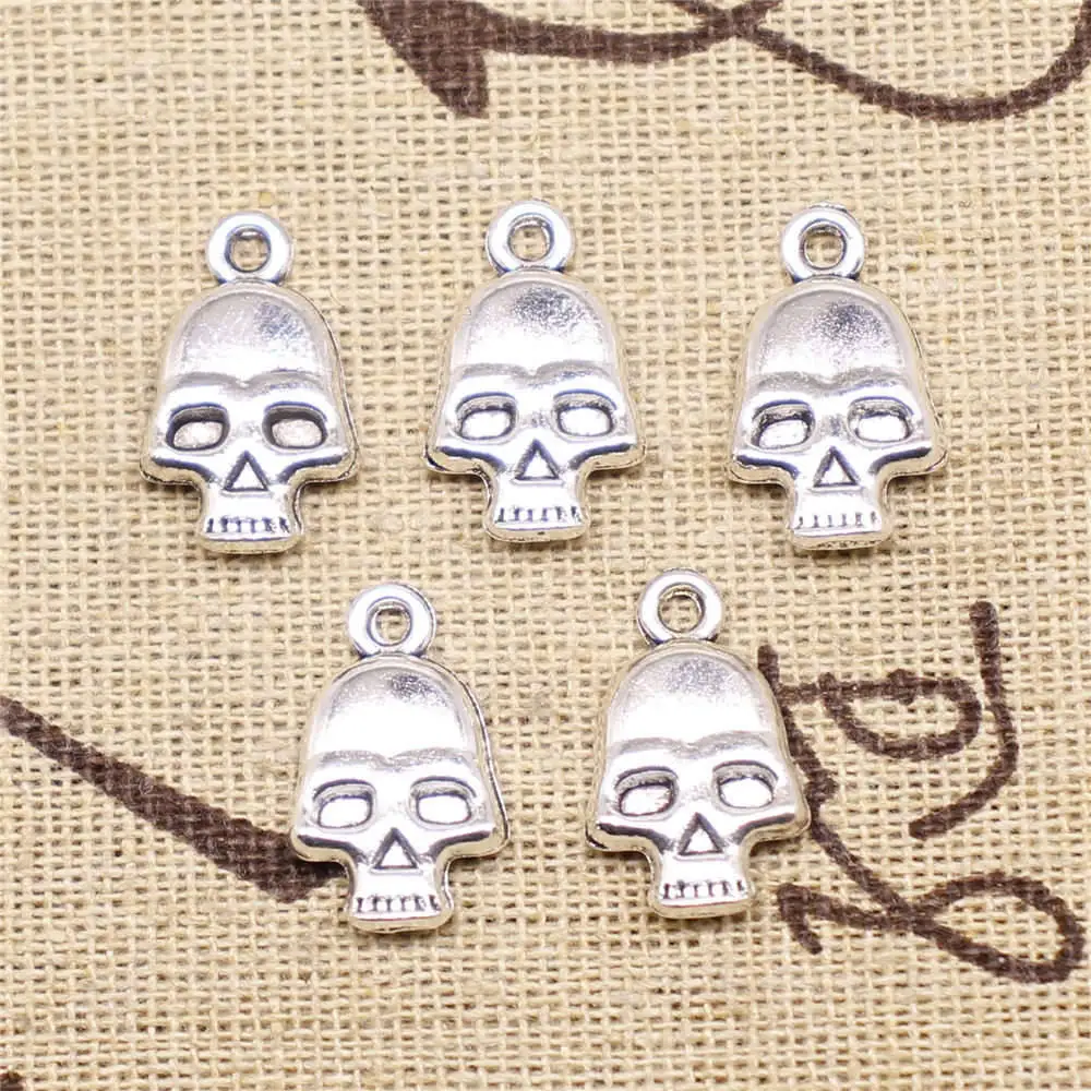 

Pendant Necklac 18x11mm Skull And Crossbones Skull And Crossbones Charms Antique Silver Color 10pcs