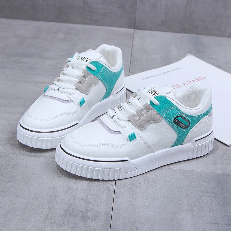 

Spring White Sneakers Women Casual Shoes 2021 Female Flats Vulcanize Sneakers Pu Leather White Shoes Breathable Student Shoe
