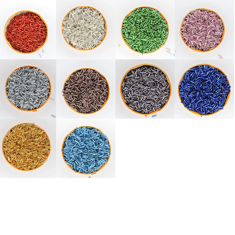 Опт золотистые длинные трубчатые бусины 500 шт. 6 мм серебристые