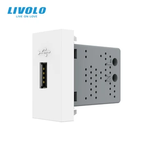 Livolo EU Standard DIY части пластиковые материалы USB функциональный ключ, белый цвет, USB зарядка, 2,1a, без металла