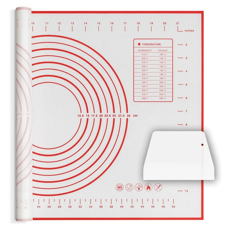 

Baking Mat Non Slip Pastry Mat with Measurement-Free Baking Mat Sheet for Rolling Dough Counter Cookies Pie