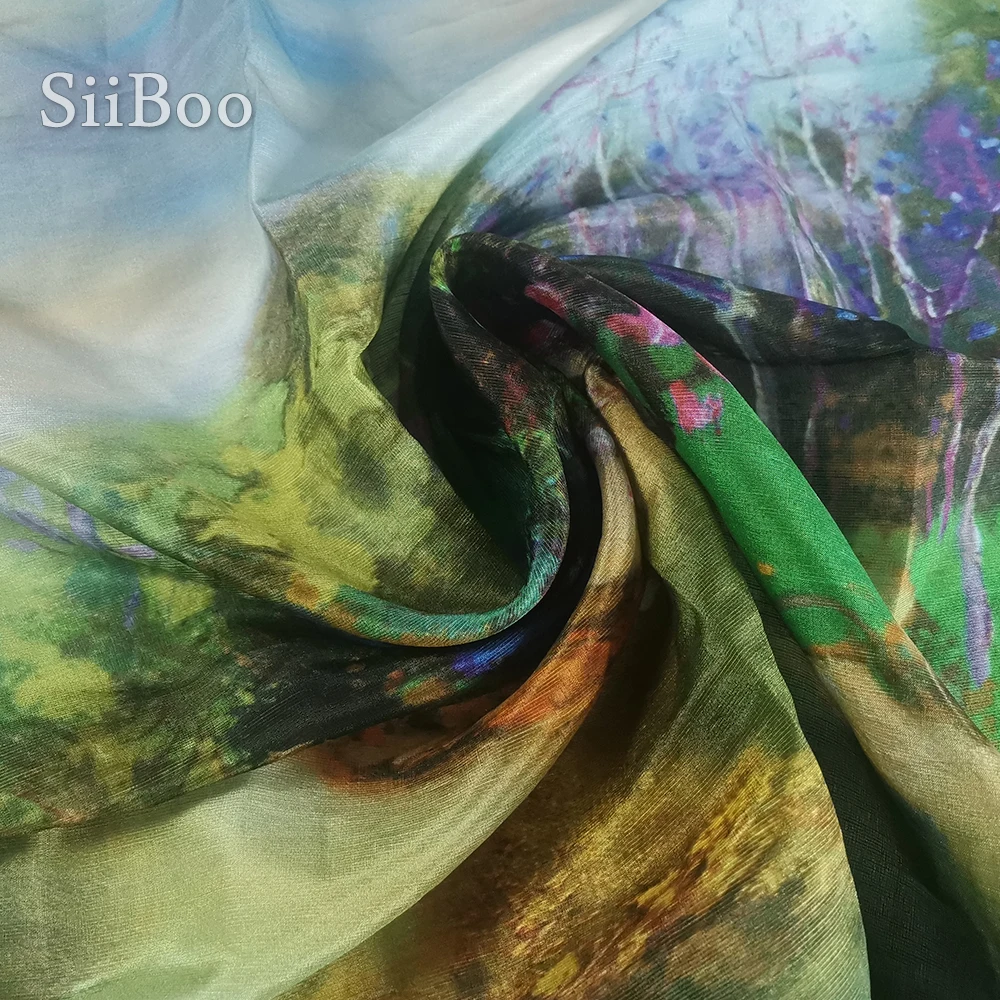 Женское льняное платье из шелковой ткани многоцветное с французским цифровым