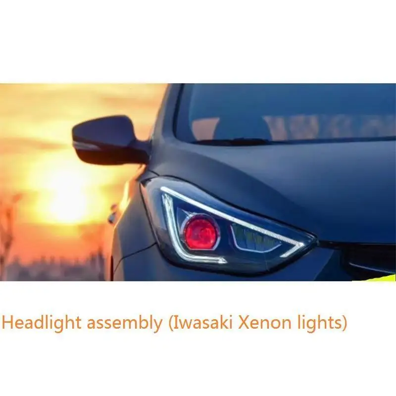 MODEL O Автомобильные Внешние Luces Neblineros Para Автомобильные светодиодные Drl фары Задние Автомобильные фары в сборе 12 13 14 15 для hyundai Elantra - Цвет: MODEL O