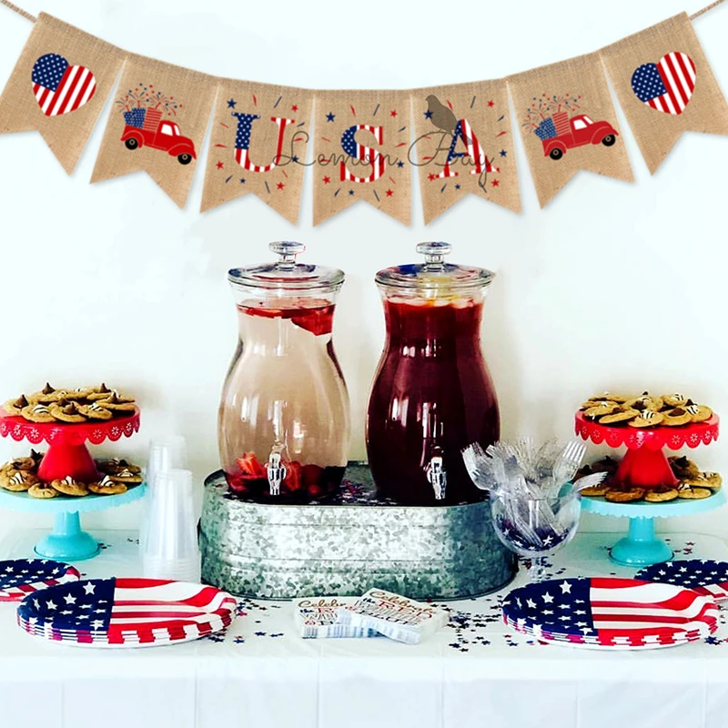 1 шт. флаги американский флаг овсянка баннер небольшой День независимости США