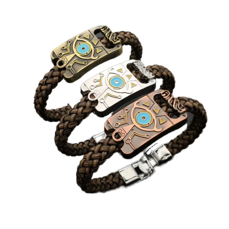 

1Pcs Classic Game Anime Knit Bracelets Zelda Legend Cosplay Props Retro Style Metal Leather Bracelet & Bangle for Women Men